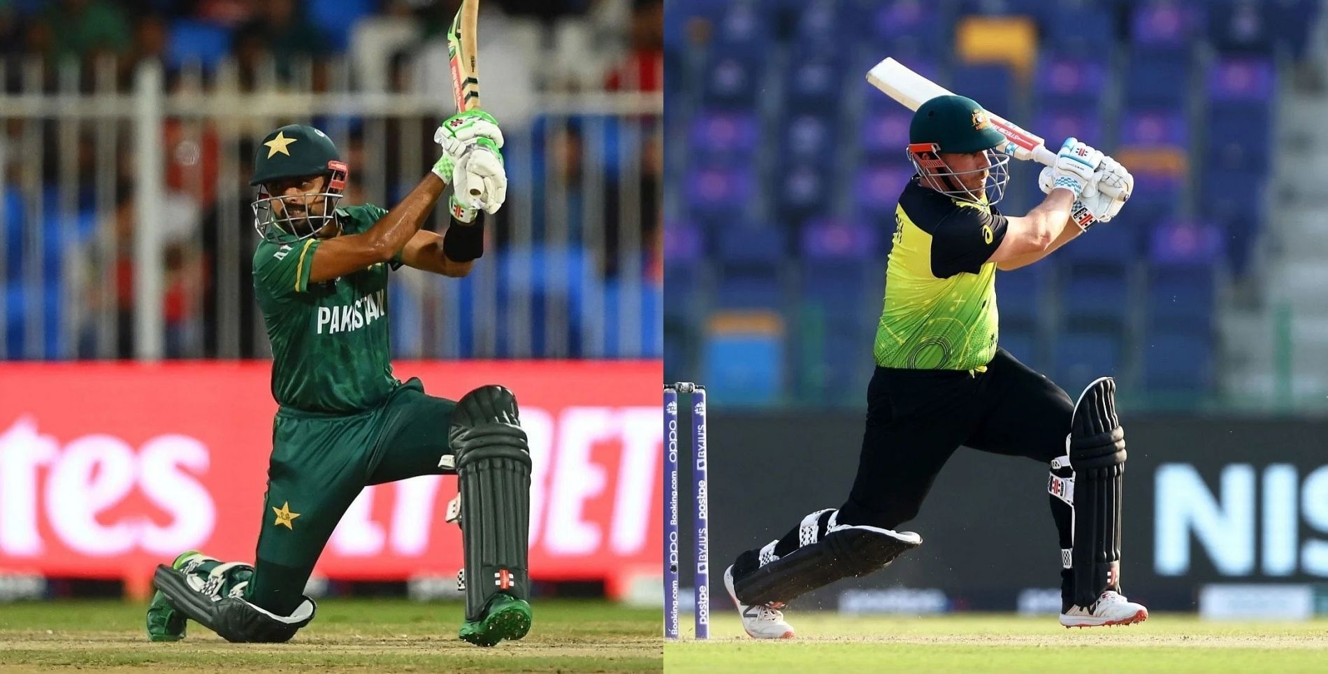 Babar Azam and Aaron Finch. Pics: Getty Images