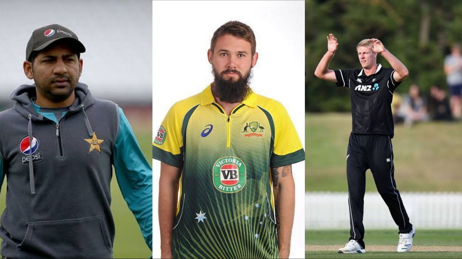 (L-R): Sarfaraz Ahmed, Kane Richardson and Kyle Jamieson were some of the biggest names who warmed the benches during ICC T20 World Cup 2021