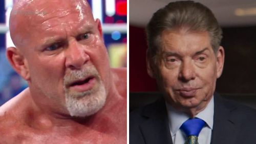 Goldberg (left); Vince McMahon (right)