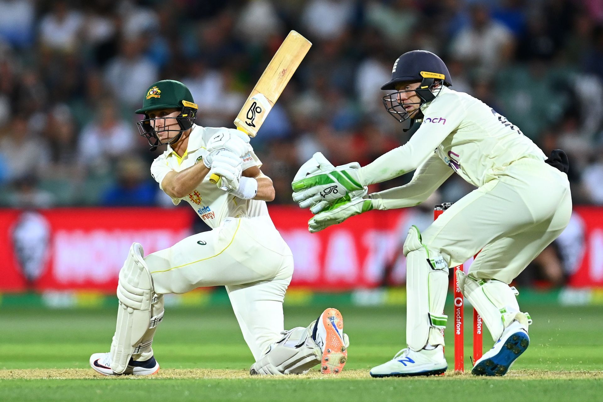 Marnus Labuschagne of Australia bats during day one of the 2nd Ashes Test. Pic: Getty Images
