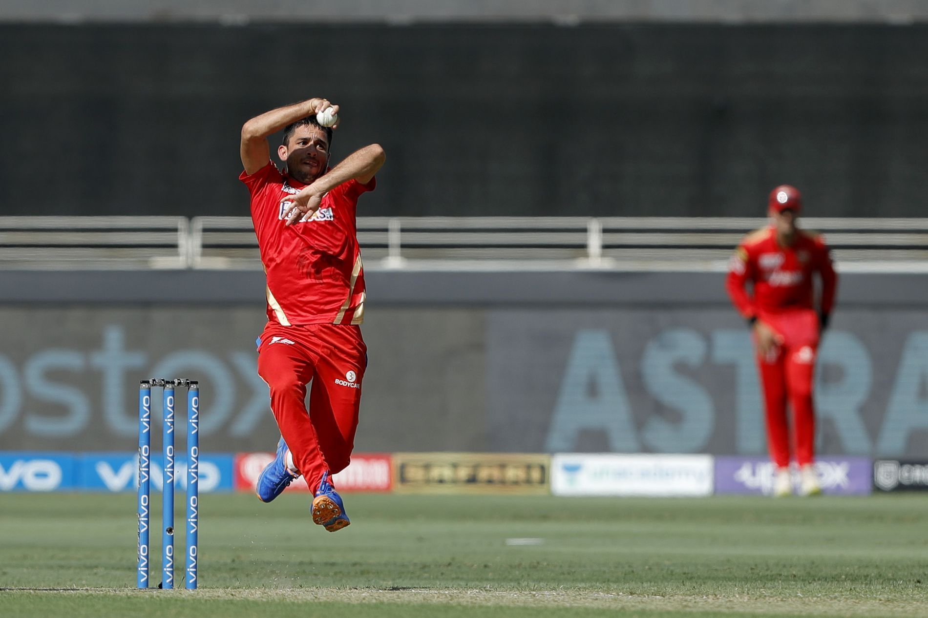 Ravi Bishnoi bowling for Punjab Kings (PBKS). Pic: IPLT20.COM