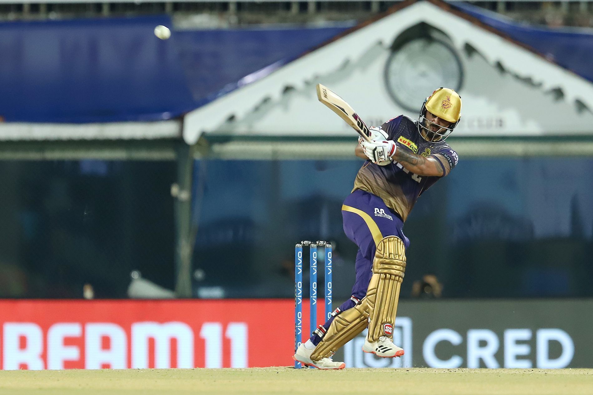 Nitish Rana batting for KKR during IPL 2021. Pic: IPLT20.COM