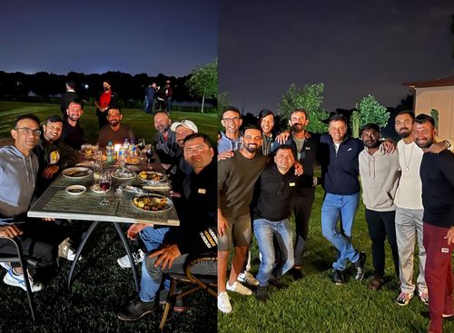 Mayank Agarwal with his teammates and support staff members. (PC: Instagram)