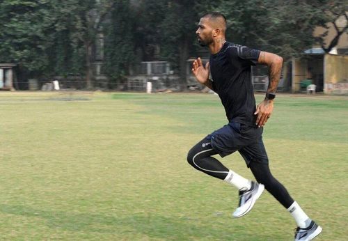 Hardik Pandya working hard to regain fitness (Credit: Twitter)