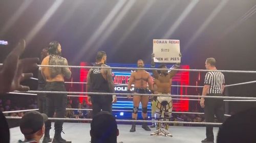 A hilarious sign at Roman Reigns' expense