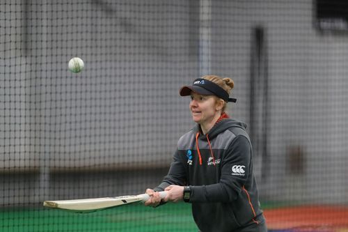 Katie Perkins in action in Black Caps And White Ferns Combined Training