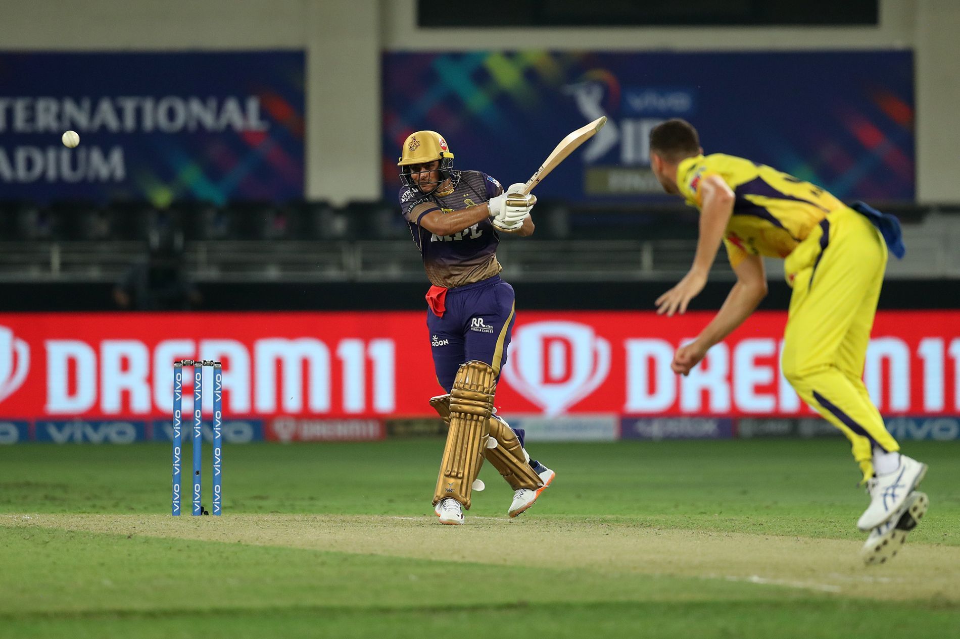 Shubman Gill batting during the IPL 2021 final. Pic: IPLT20.COM