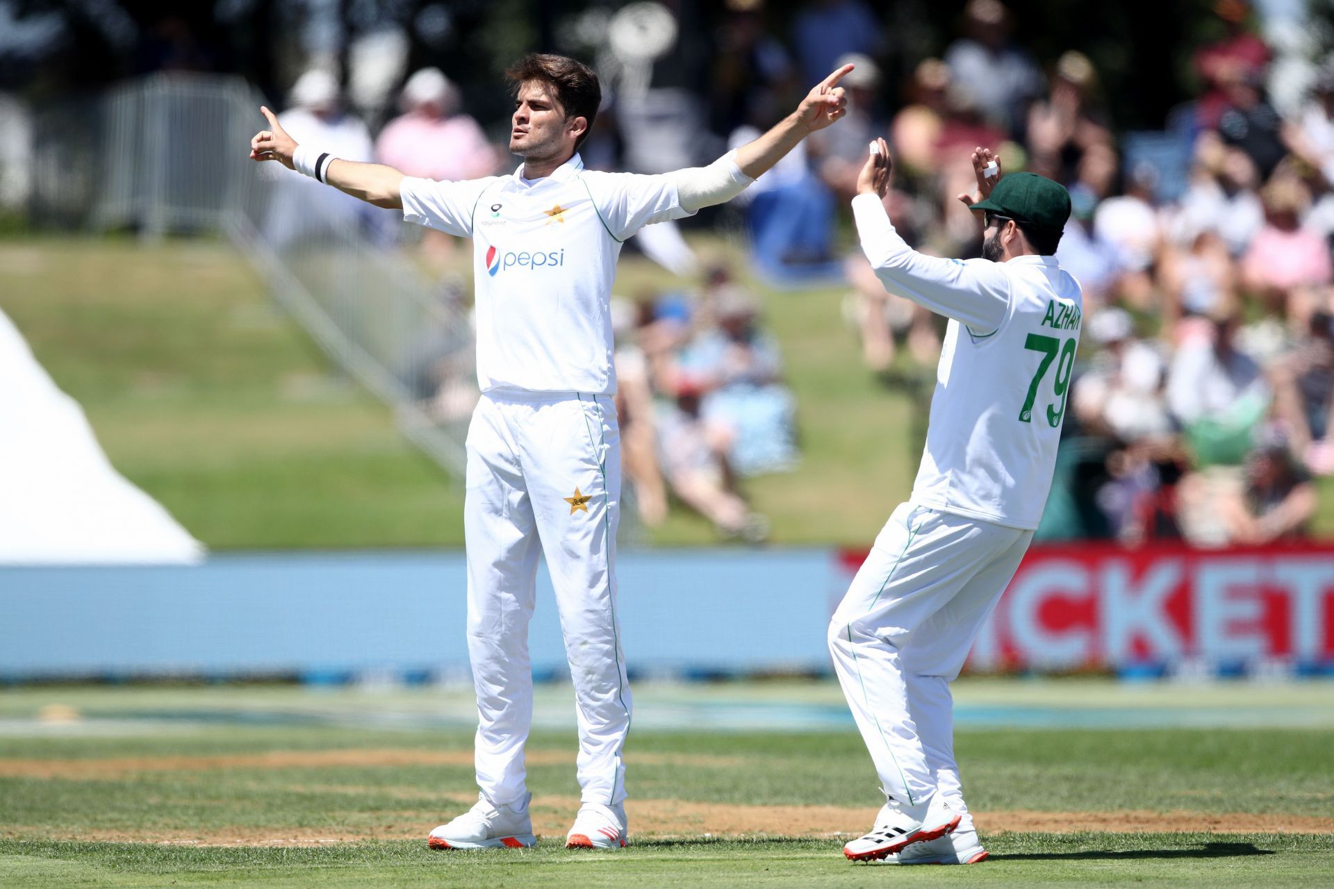 Shaheen Shah Afridi has taken two wickets in the second innings for Pakistan