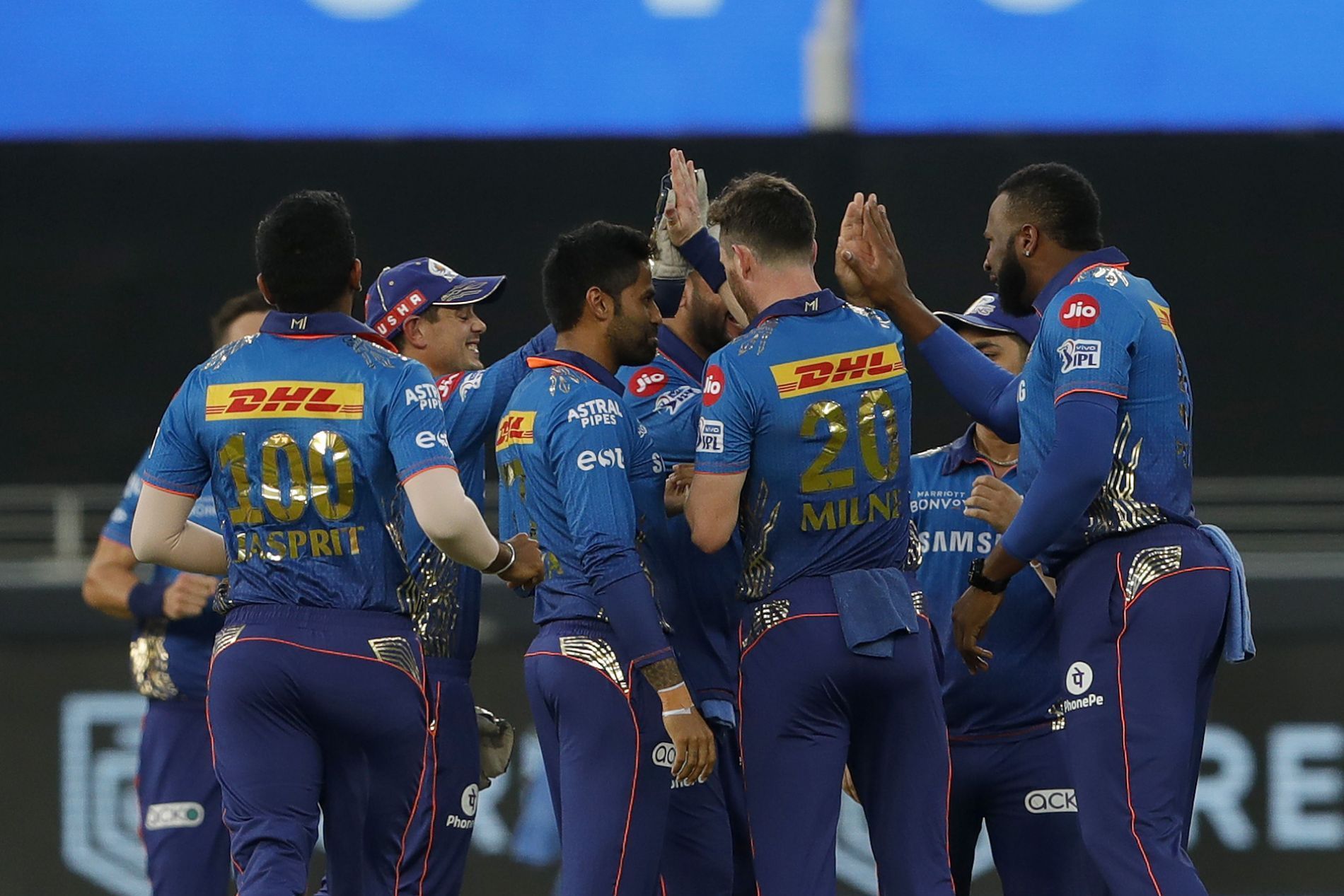 The Mumbai Indians (MI) in action during IPL 2021. Pic: IPLT20.COM