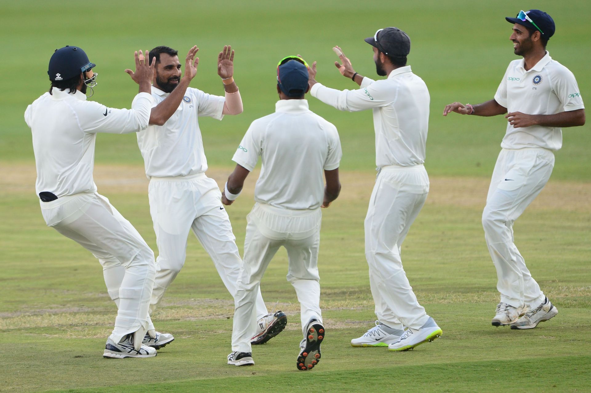 Mohammed Shami of India celebrates the wicket of Aiden Markram. Pic: Getty Images