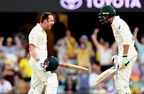 Australia's Travis Head (left) celebrates his hundred with Mitchell Starc. Pic: Getty Images