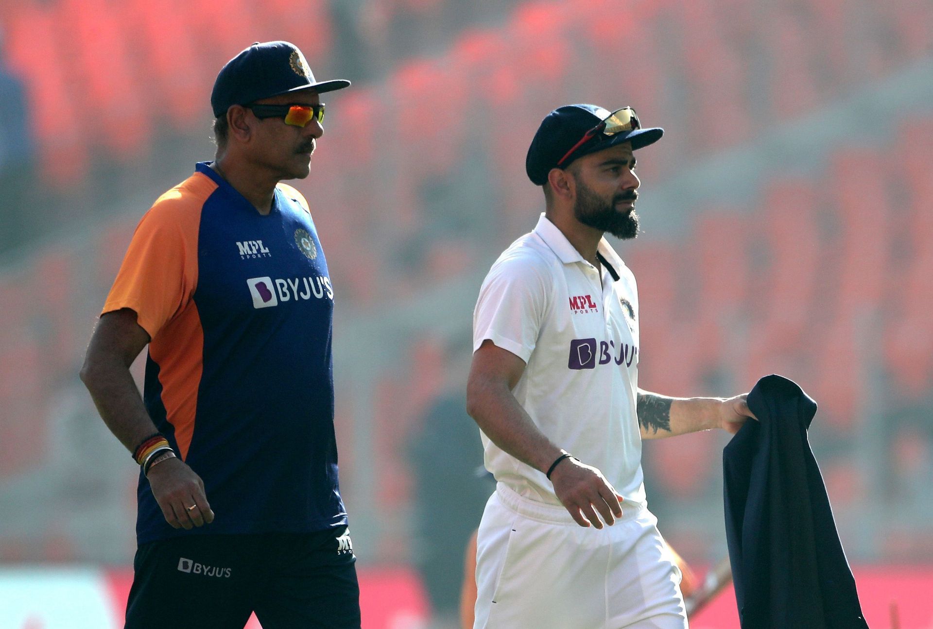 Ravi Shastri (left) with Virat Kohli. Pic: Getty Images