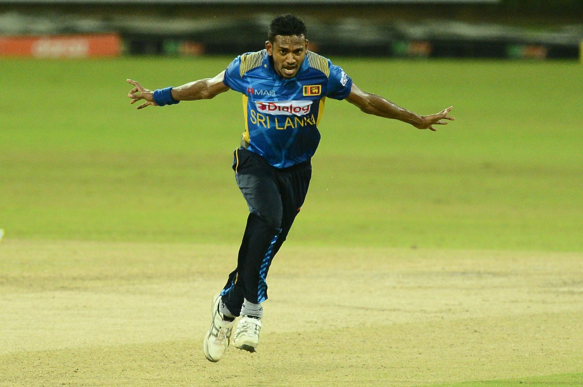 Dushmantha Chameera celebrates a wicket. Pic: Getty Images