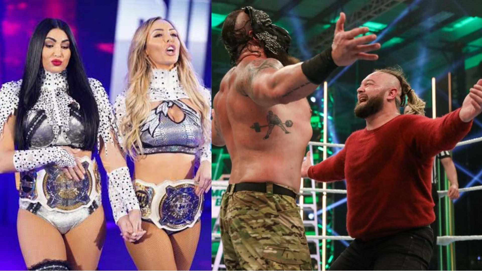 The IIconics, Braun Strowman, and Bray Wyatt