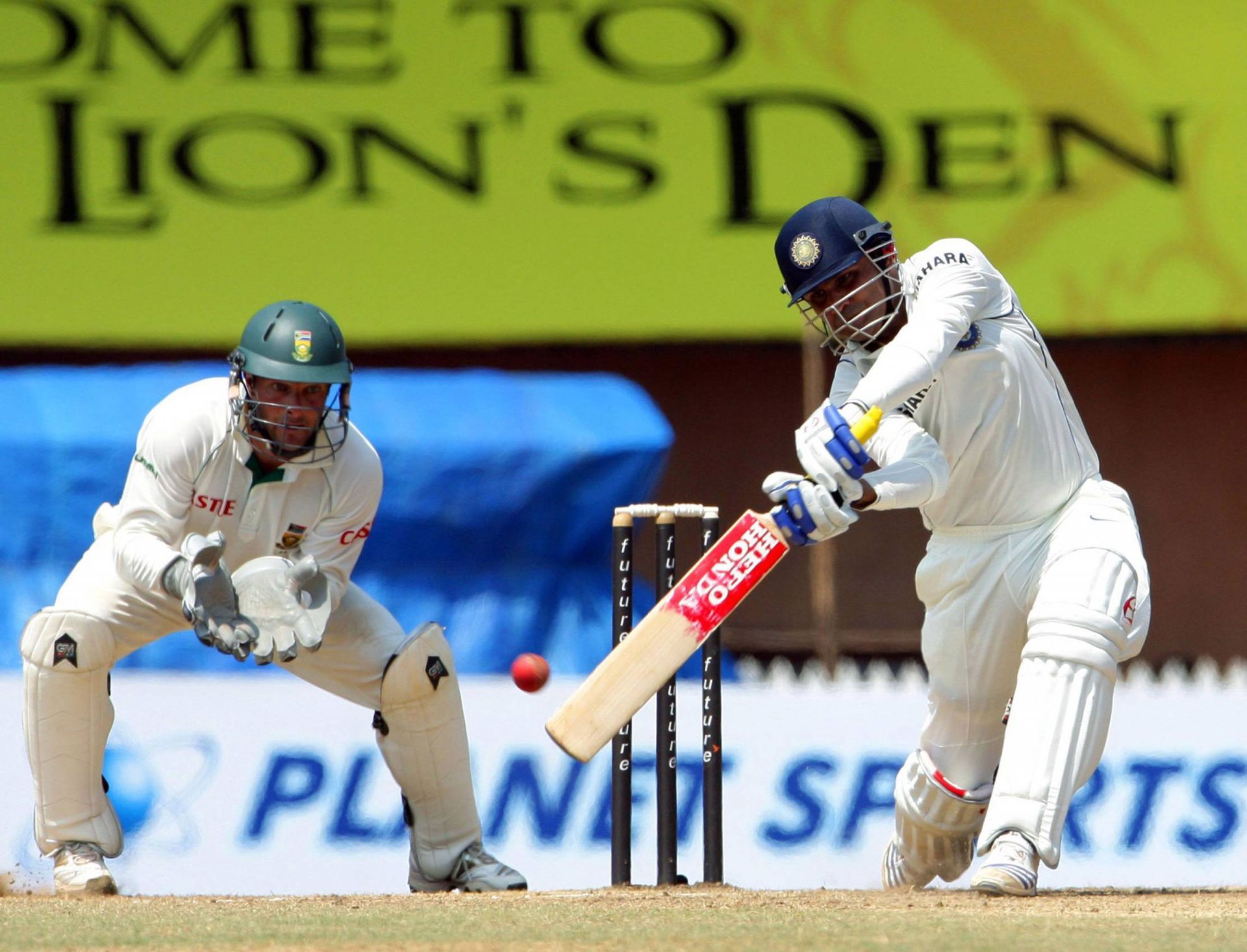 Virender Sehwag batting during a Test match against South Africa. Pic: Getty Images
