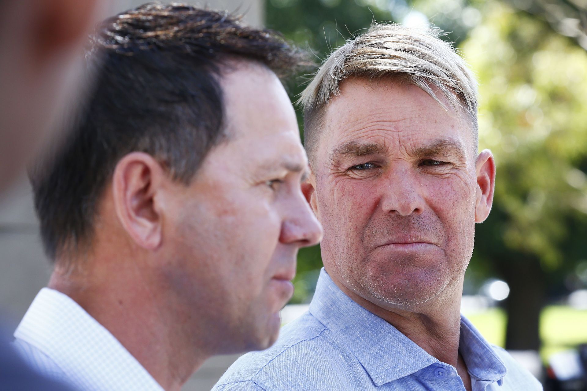 Former Australian cricketer Shane Warne with Ricky Ponting.