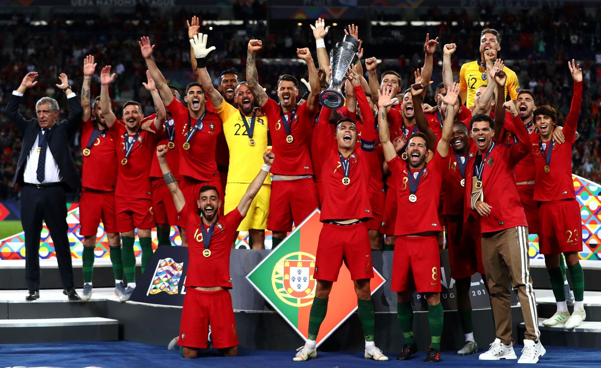 Portugal v Netherlands - UEFA Nations League Final Portuguese Captain Cristiano Ronaldo lifting the UEFA Nations League Trophy