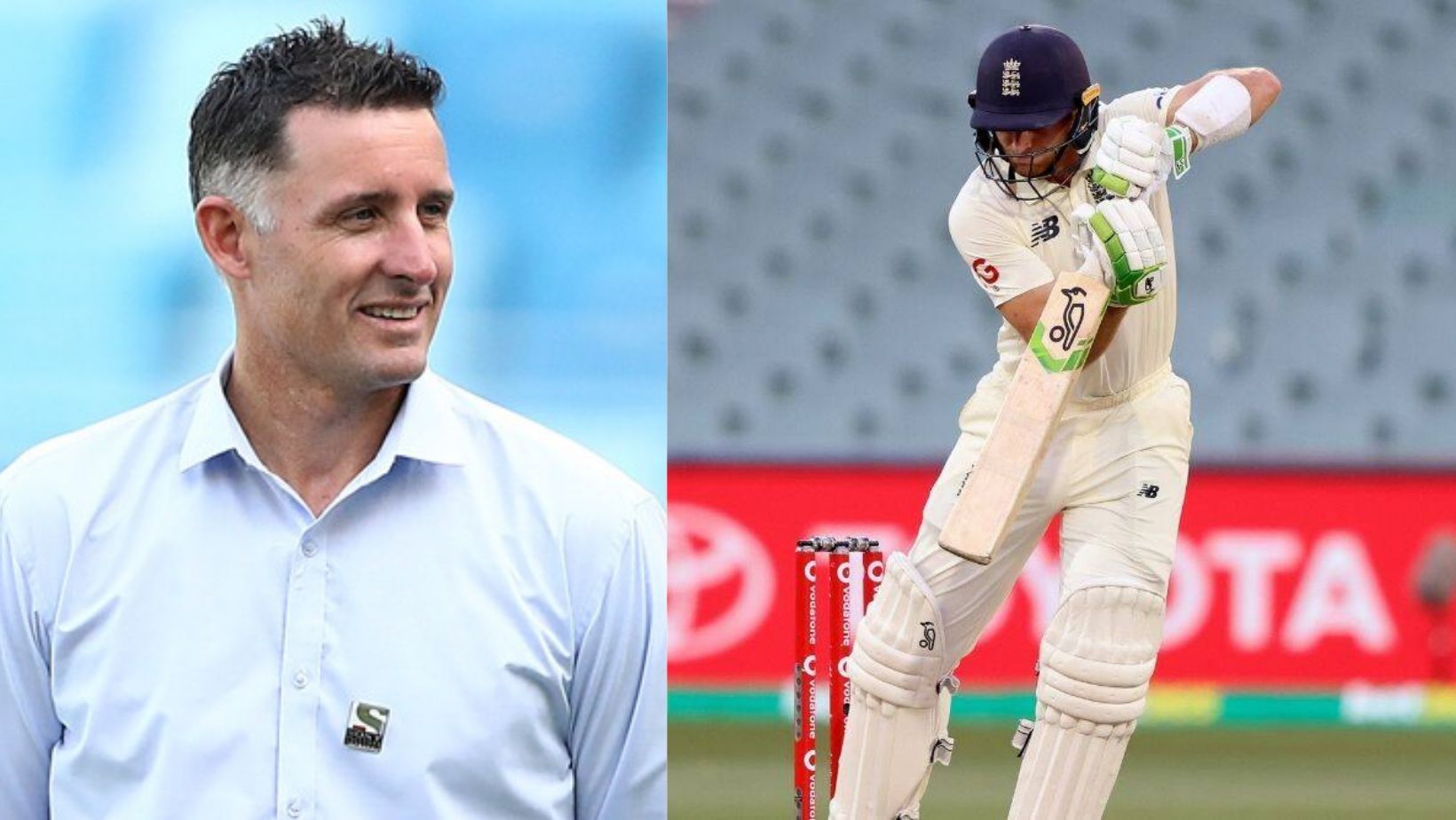 Michael Hussey (L) praises Jos Buttler&#039;s defiance.