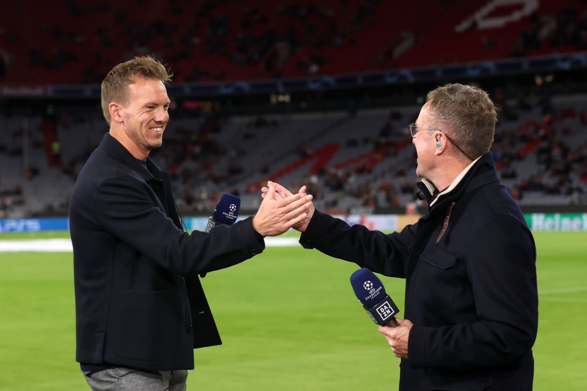 Julian Nagelsmann (L) and Ralf Rangnick (R) have a lot of history together