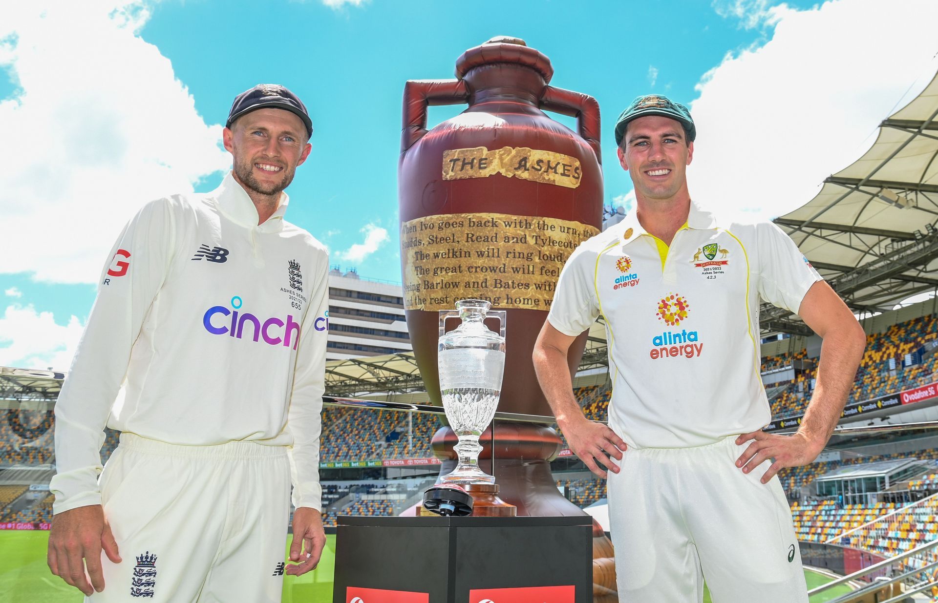 Both skippers during Ashes 2021-22 series launch.