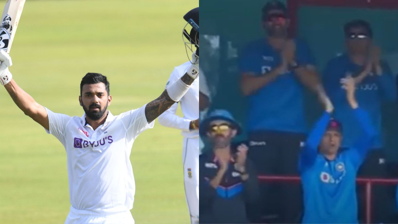 Snippets from KL Rahul&#039;s century celebrations. (PC: CSA/Twitter)