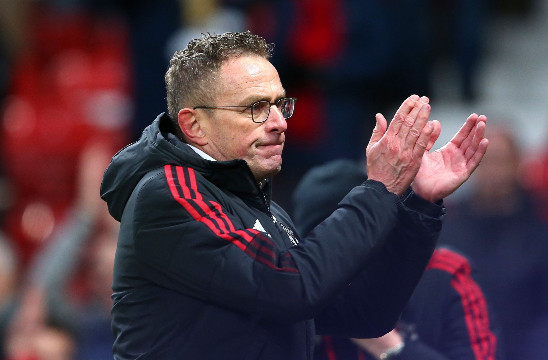 Manchester United interim manager Ralf Rangnick. (Photo by Alex Livesey/Getty Images)