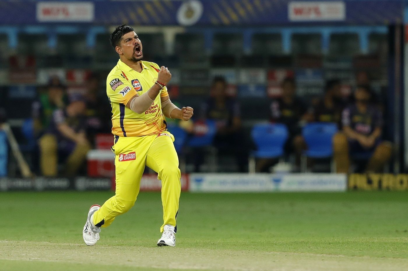 Karn Sharma in action for Chennai Super Kings