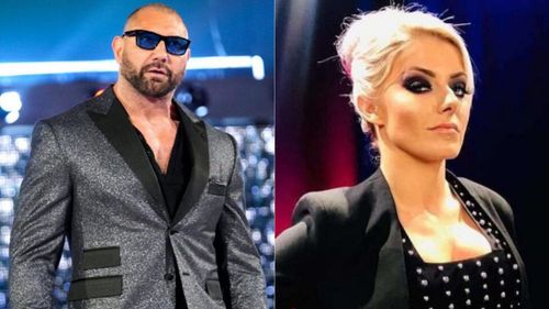 Dave Bautista/Batista (left); Alexa Bliss (right)