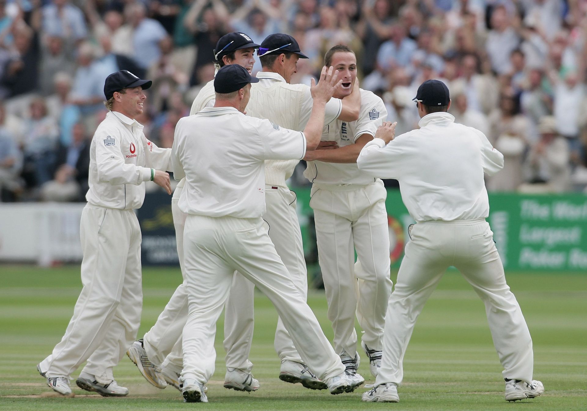England celebrate a wicket during Ashes 2005. Pic: Getty Images