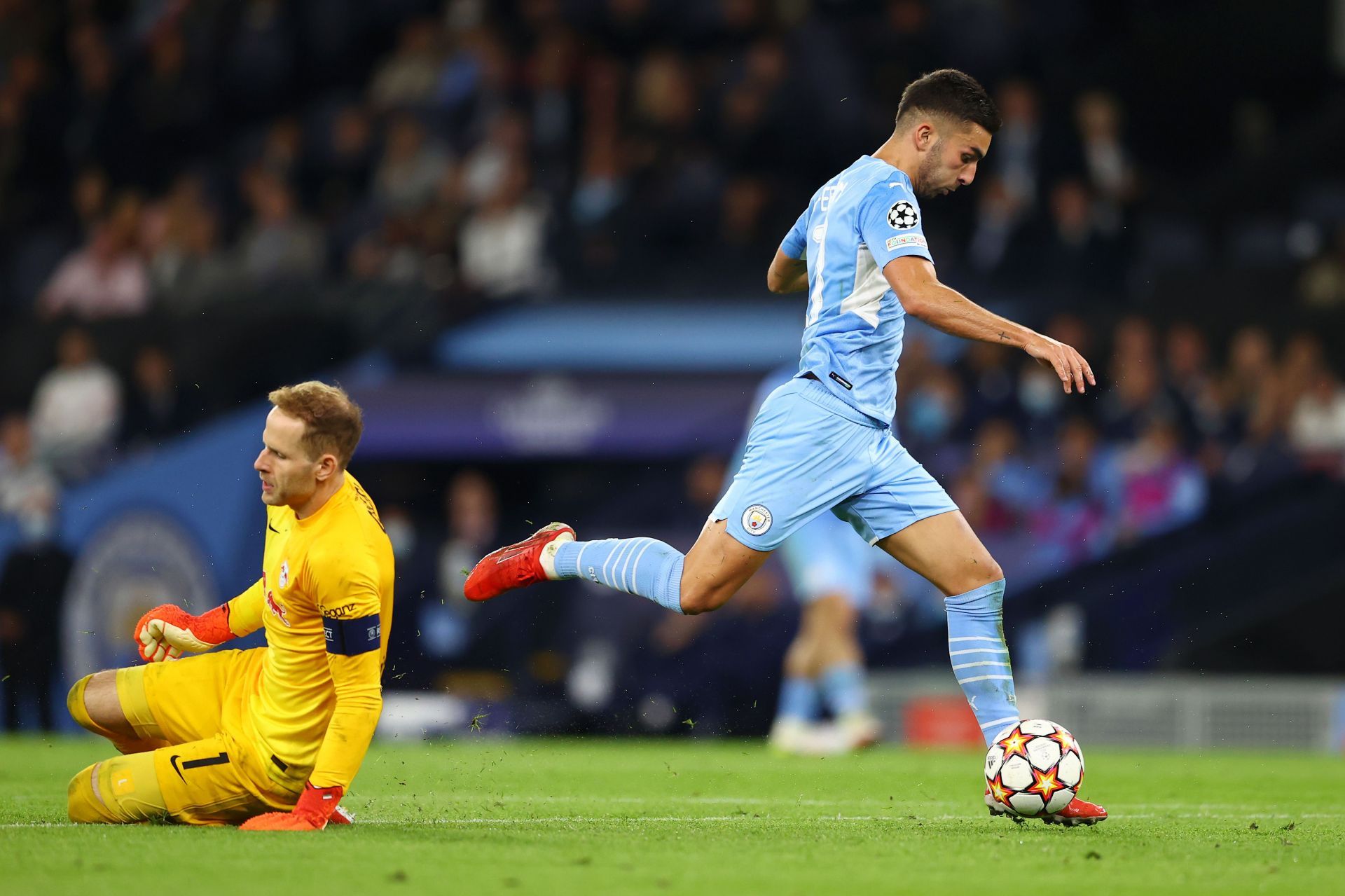 Ferran Torres in action for Manchester City