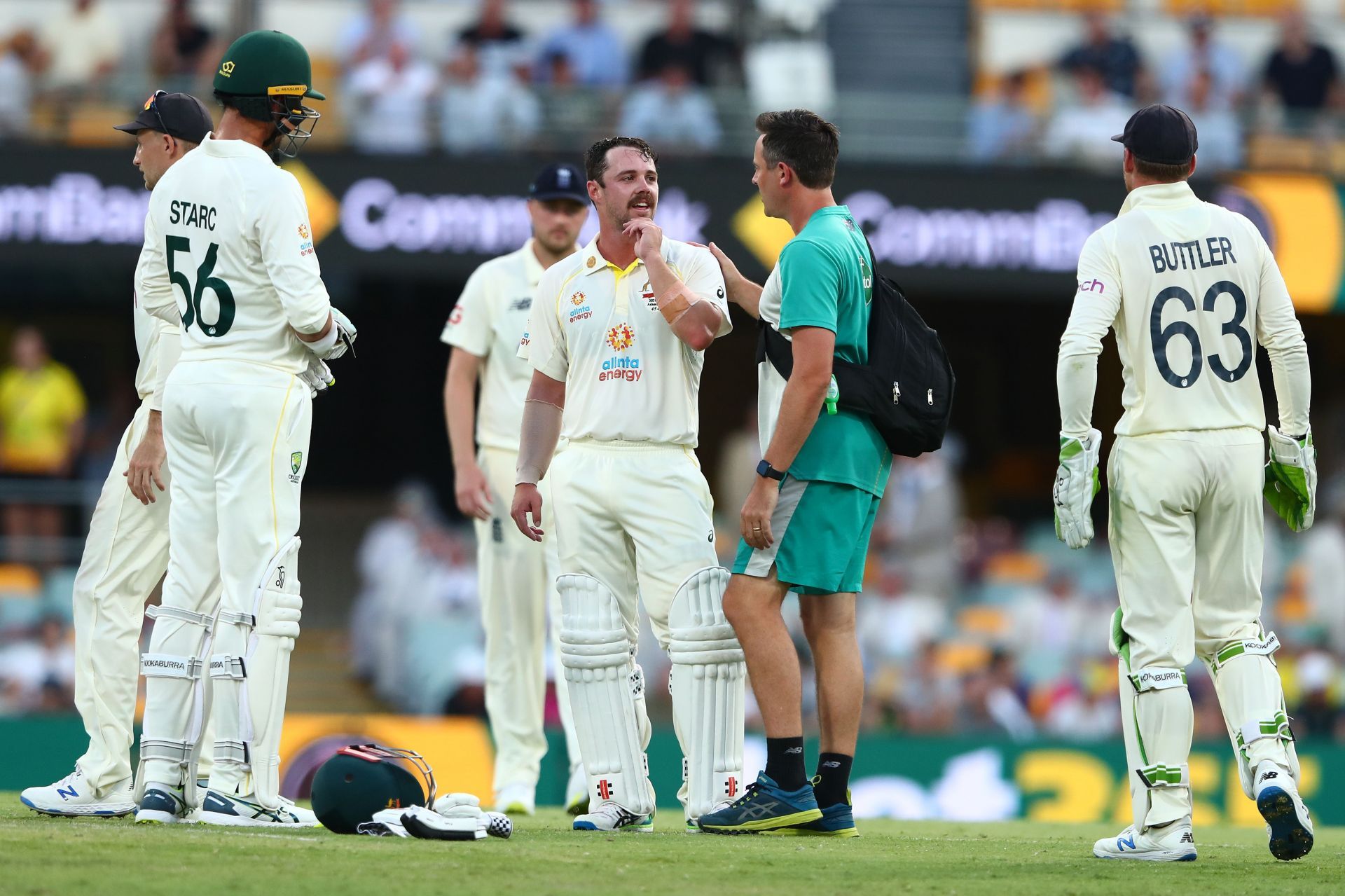Travis Head was hit on the body by a nasty beamer from Mark Wood (Credit: Getty Images)
