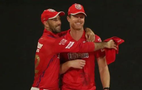 Glenn Maxwell (L) and Jimmy Neesham were teammates at Punjab Kings in IPL 2020.