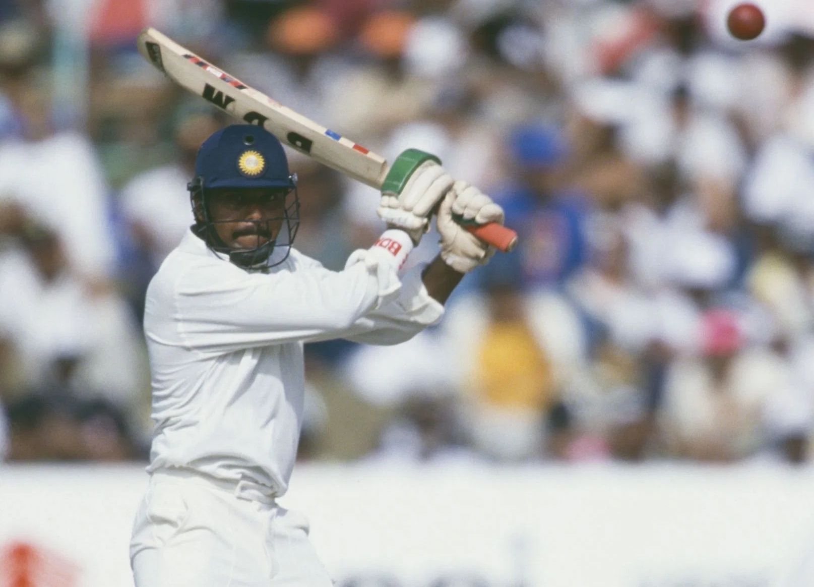 Pravin Amre batting during his debut Test. Pic: Getty Images