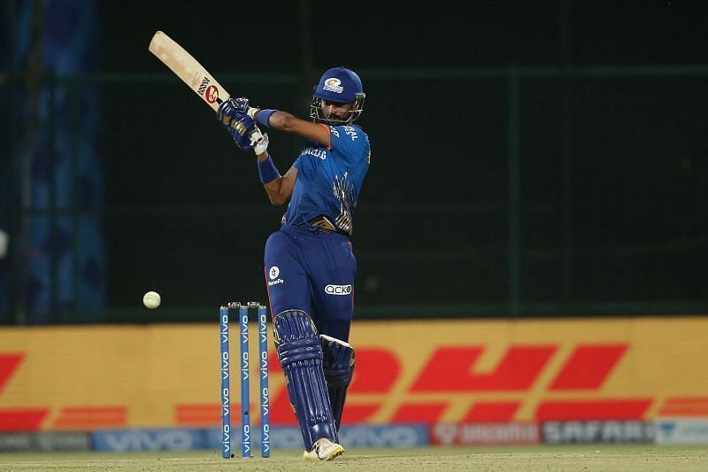Krunal Pandya batting for Mumbai Indians (MI) in the IPL. Pic: IPLT20.COM