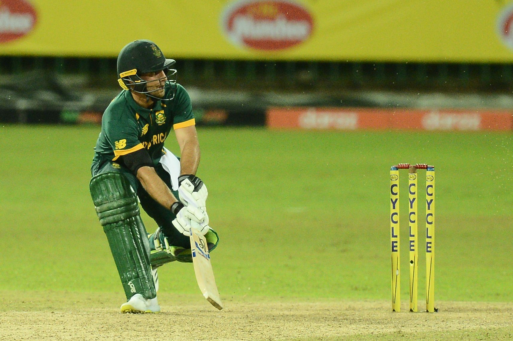 Janneman Malan plays a shot during the 2nd ODI against Sri Lanka. Pic: Getty Images