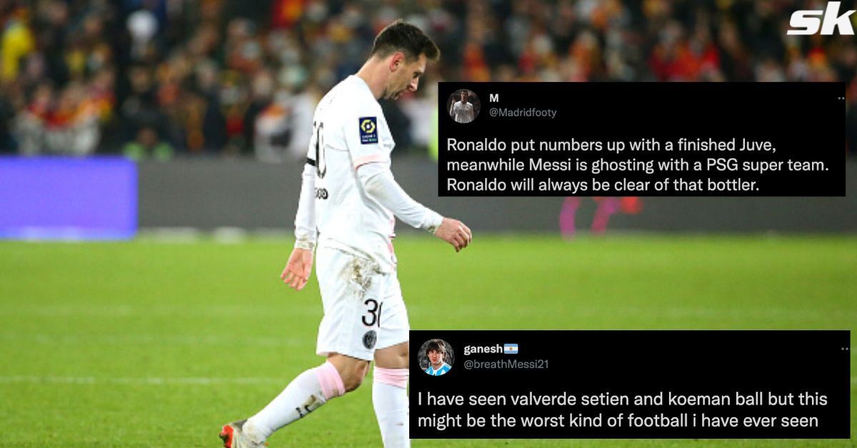 Twitter reacts to Lionel Messi&#039;s goalless night against Lens.