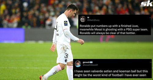 Twitter reacts to Lionel Messi's goalless night against Lens.