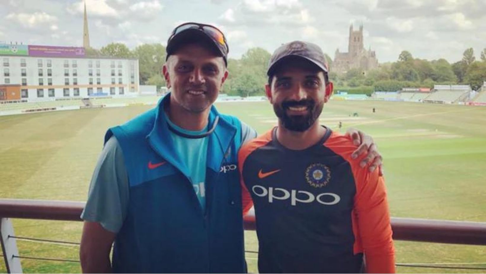 Rahul Dravid (L) says he has had &quot;positive&quot; chats with Ajinkya Rahane.