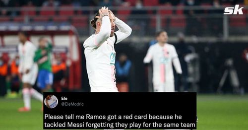 Twitter reacts to Sergio Ramos' red card.