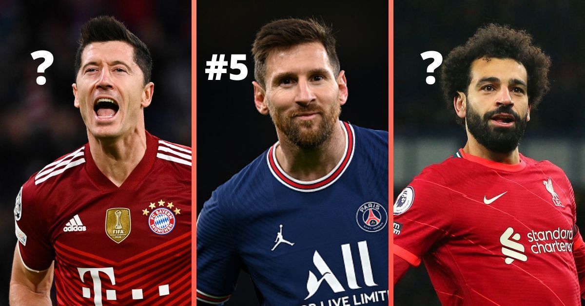 Bayern Munich&#039;s Robert Lewandowski, PSG&quot;s Lionel Messi and Liverpool&#039;s Mohamed Salah