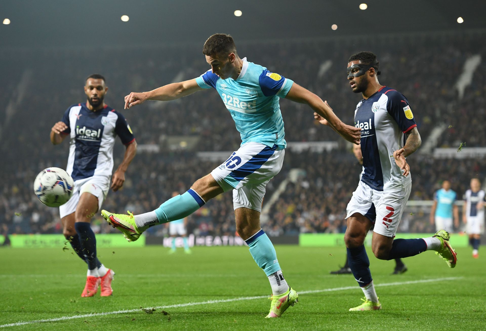 Derby County play host to West Bromwich Albion at the Pride Park Stadium