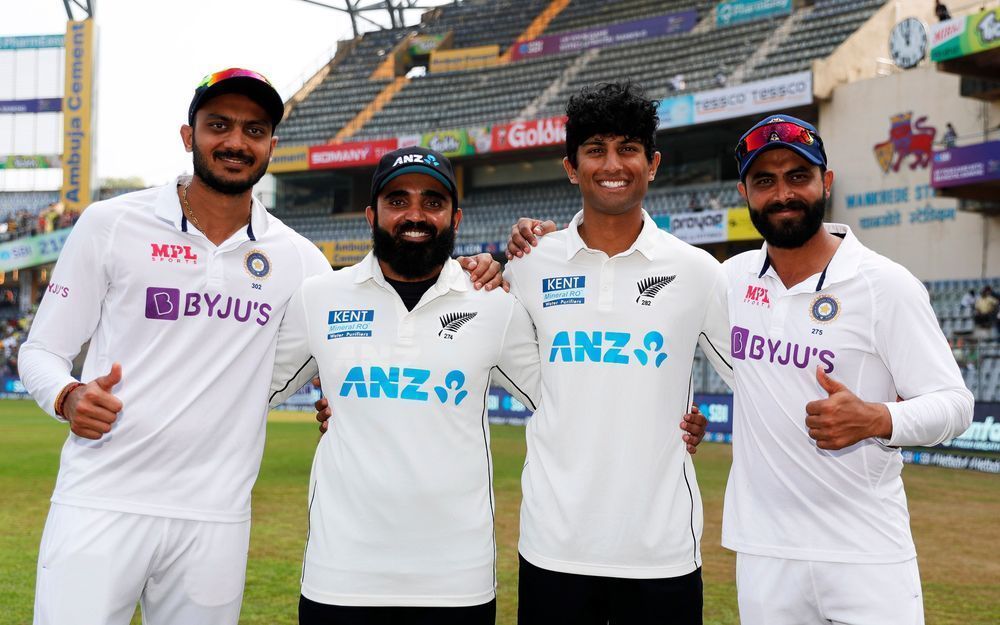 Ravindra Jadeja, Axar Patel and Ajaz Patel feature in the best combined playing XI from the India vs New Zealand 2021 Test series (Image: BCCI)