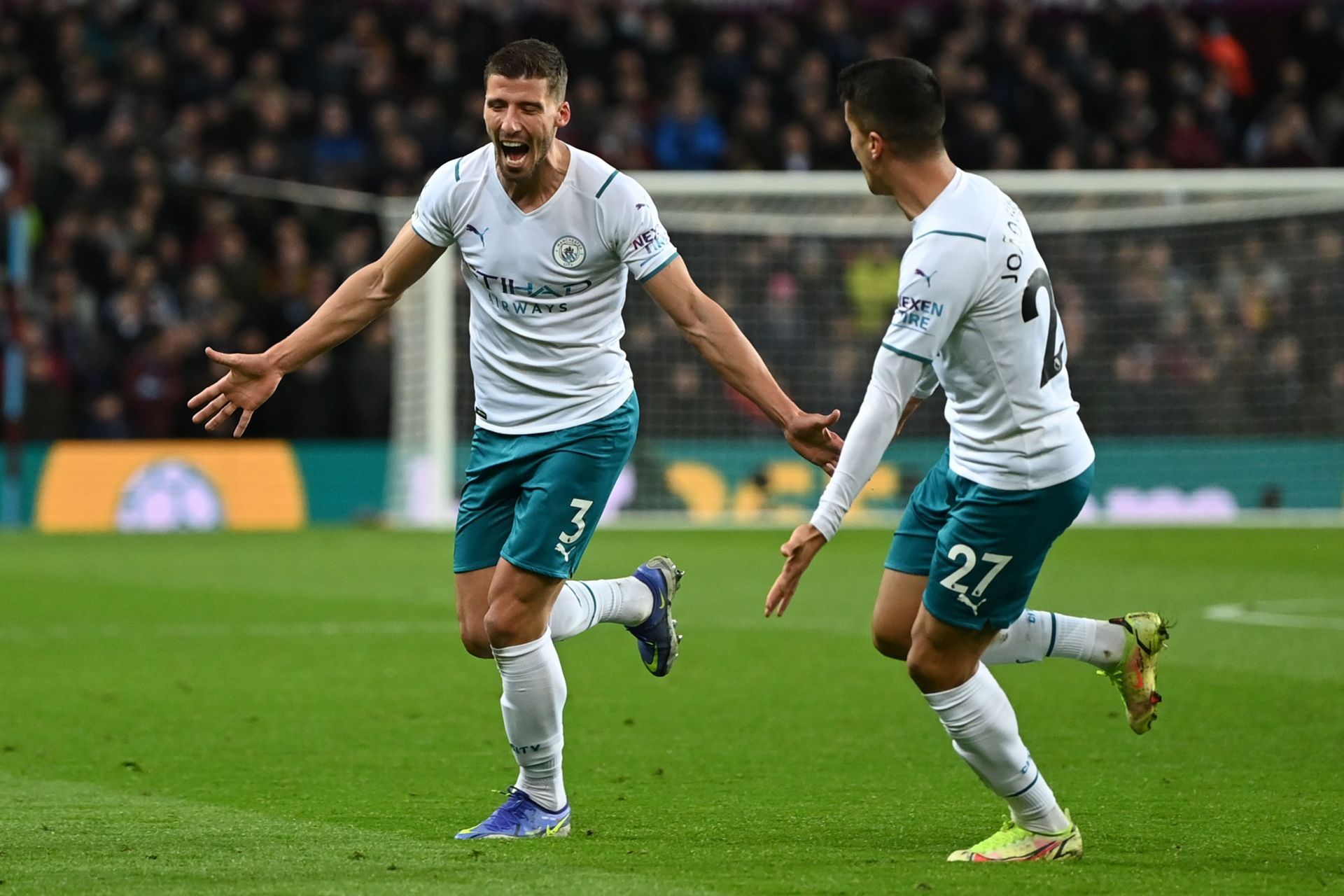 Ruben Dias celebrates a goal for Manchester City