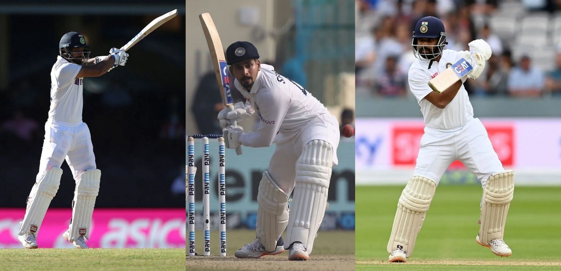 (L to R) Hanuma Vihari, Shreyas Iyer and Ajinkya Rahane. Pics: Getty Images