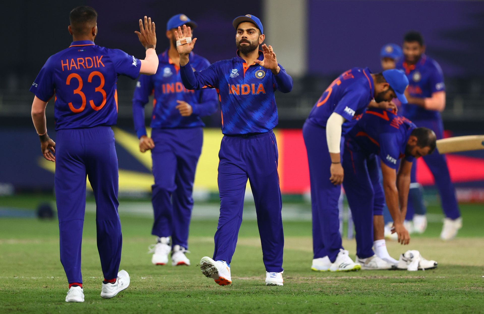 Virat Kohli during the T20 World Cup, his final assignment as limited-overs captain. Pic: Getty Images