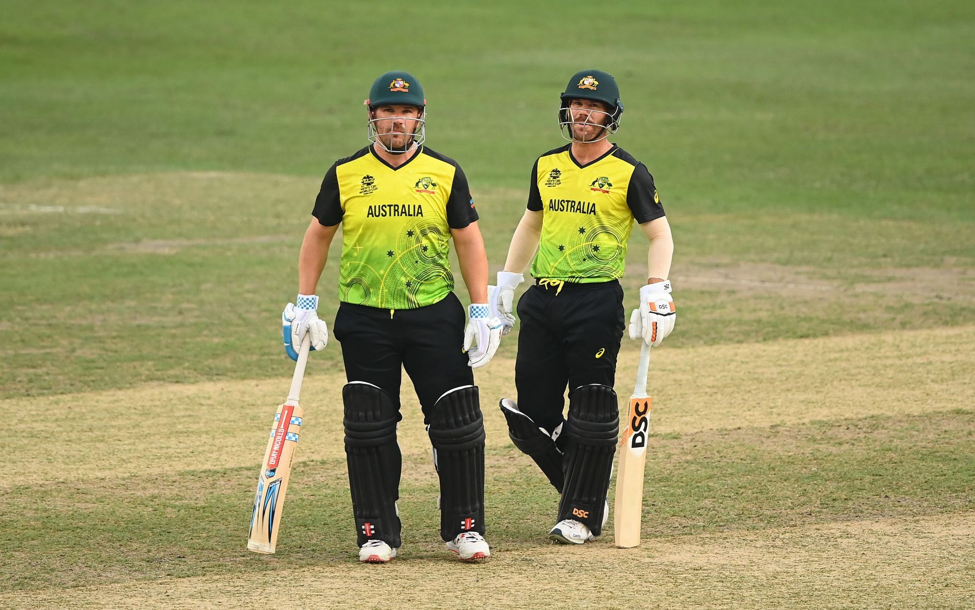 Aaron Finch (left) and David Warner during the T20 cricket World Cup. Pic: Getty Images