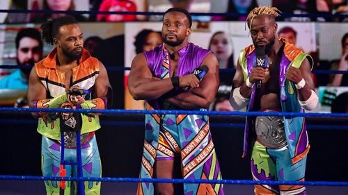 The New Day members Xavier Wood, Big, and Kofi Kingston