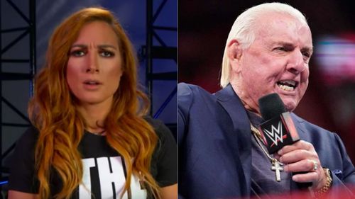 Becky Lynch (left); Ric Flair (right)