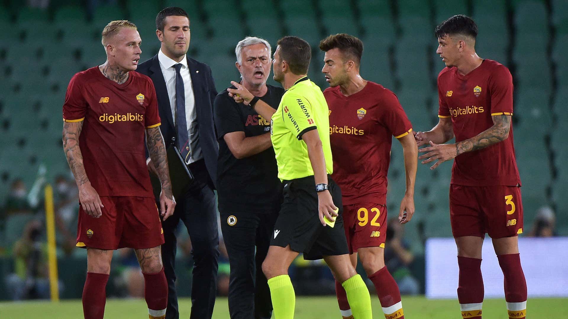 Jose Mourinho before being sent off in a friendly (Image via Getty)