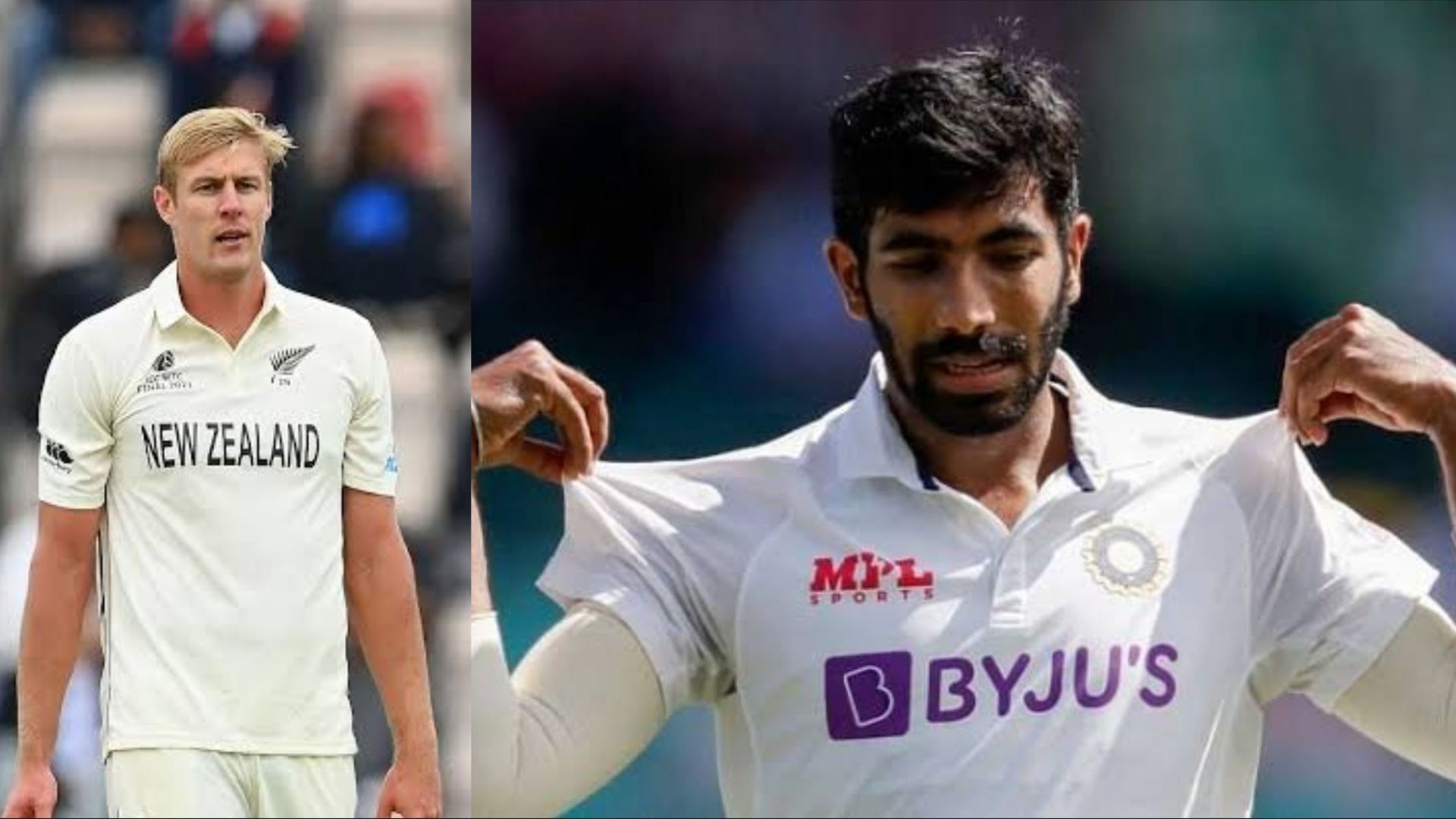 Kyle Jamieson (L) is now one spot ahead of Jasprit Bumrah in the ICC Test Rankings for Bowlers